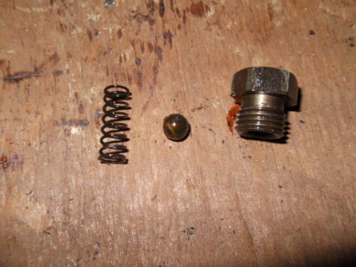 1967 ? Sears Gilera 106SS Motorcycle - Oil Pressure Valve Plug, Ball, Spring