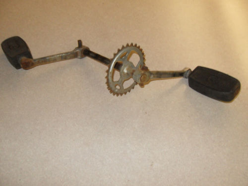 1977 Motobecane 50V Moped - Pedal Shaft with Pedal Arms and Pedals
