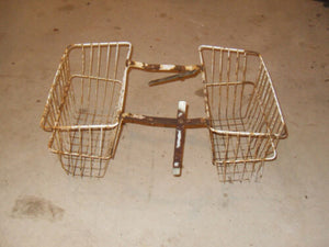 Vintage Moped - Rear Luggage Carrier - Wire Baskets
