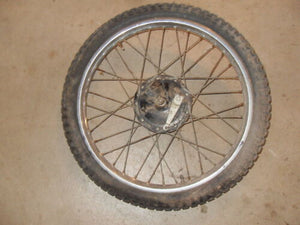 1978 Yamaha DT125 Enduro - Front Wheel - Rim, Hub, Brake Plate, Tire