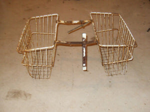 Vintage Moped - Rear Luggage Carrier - Wire Baskets
