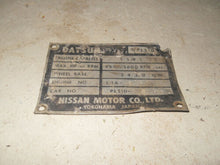 Load image into Gallery viewer, 1969 Datsun 510 Bluebird Wagon - ID Tag Plate